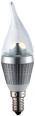 Лампа светодиодная TELEFUNKEN, Свеча на ветру, диммируемая, silver body,  3W 220V E14 4200K  230Lm 360D 