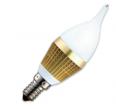 Лампа светодиодная TELEFUNKEN, Свеча на ветру, матовая, диммируемая, gold body,  3W 220V E14 2700K  200Lm 360D 