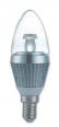 Лампа светодиодная TELEFUNKEN, Свеча, диммируемая, silver body,  3W 220V E14 4200K  190Lm 360D 